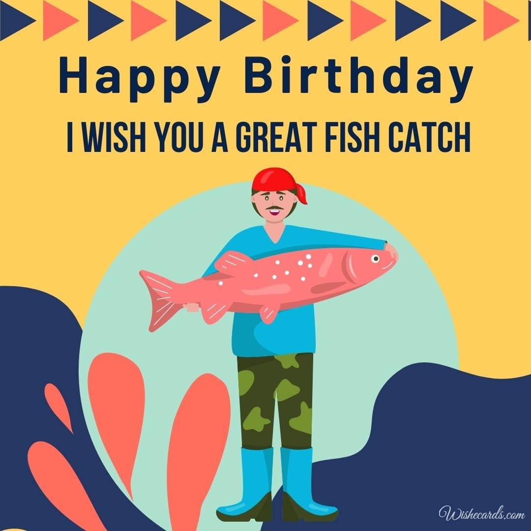 Birthday Card with Fishing Theme