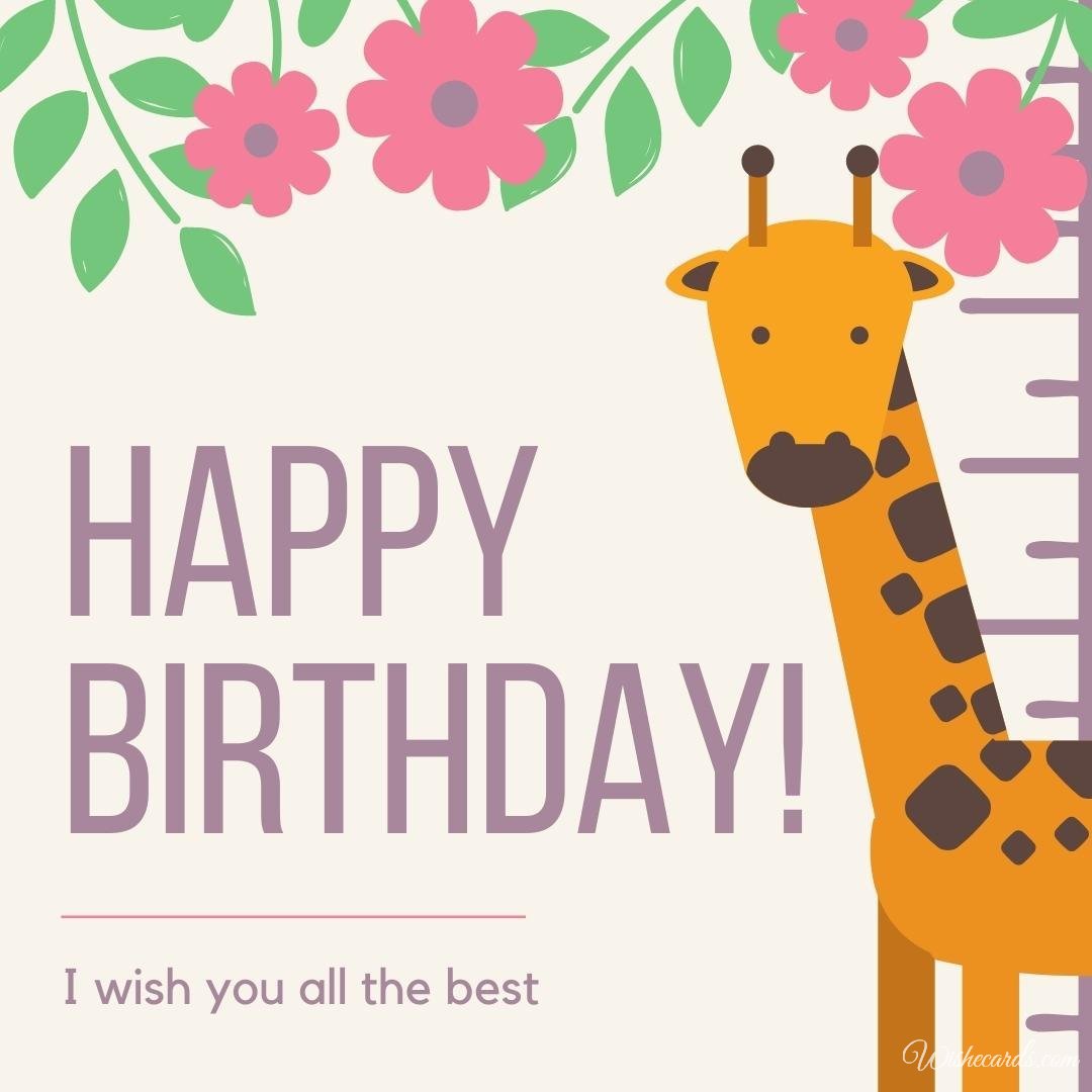 Birthday Card With Giraffe