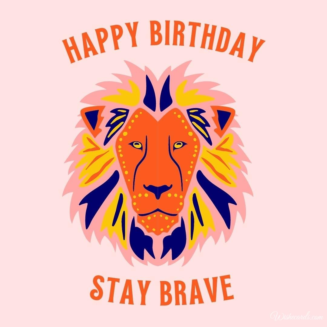Birthday Card with Lion
