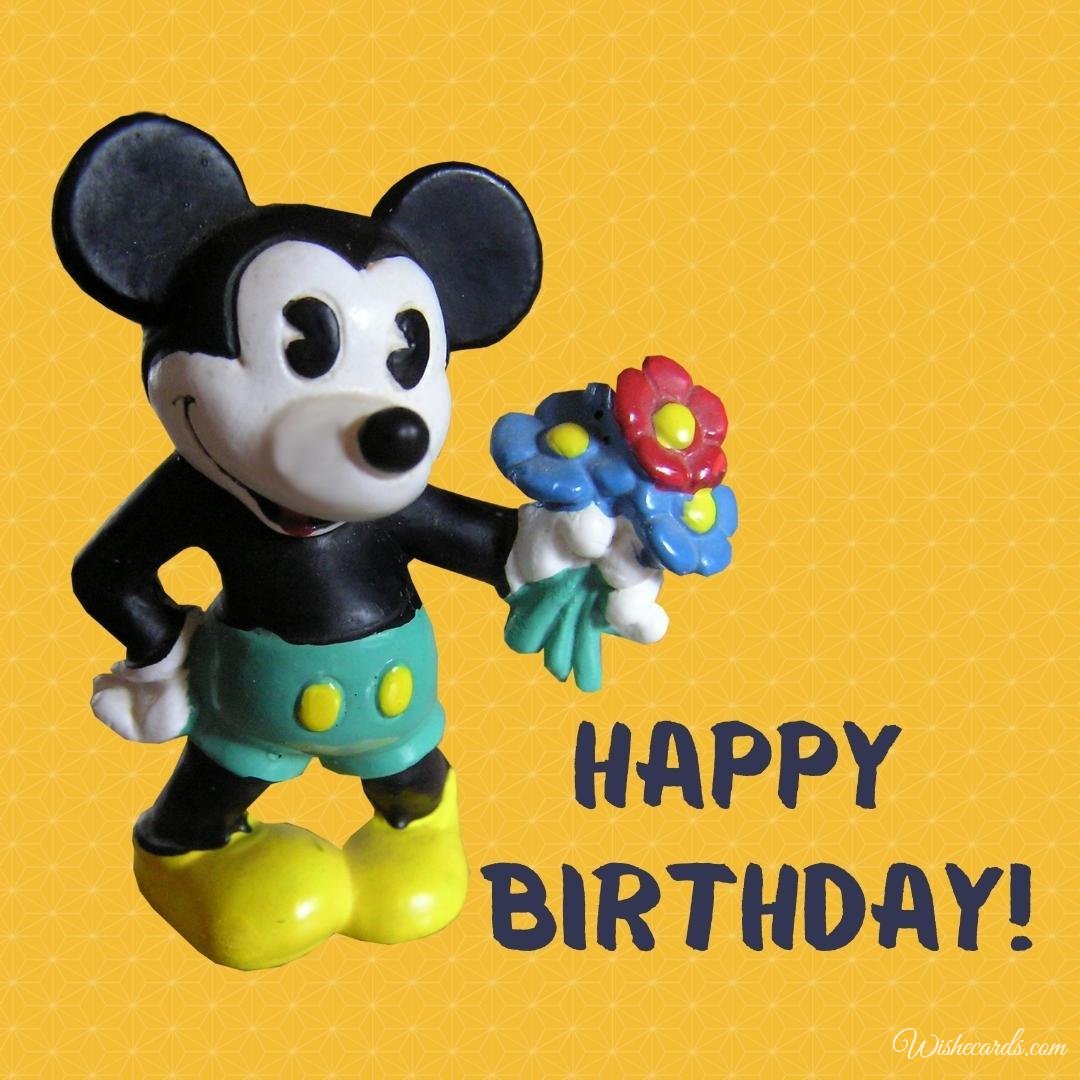 Birthday Card with Mickey Mouse