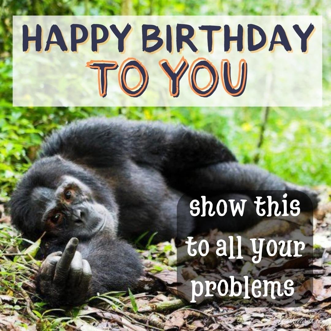 Birthday Card with Monkey