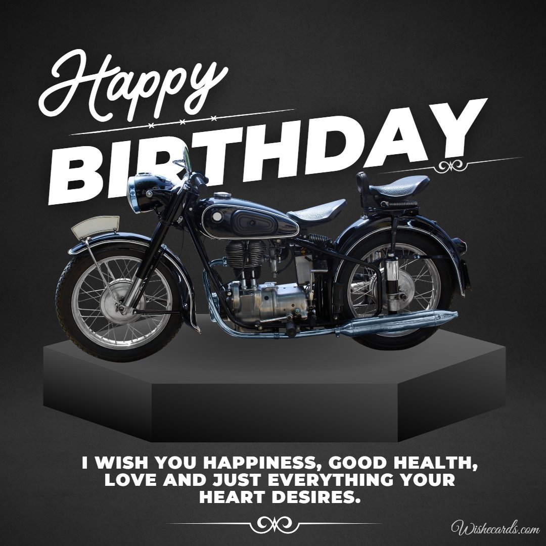 Birthday Card With Motorbike