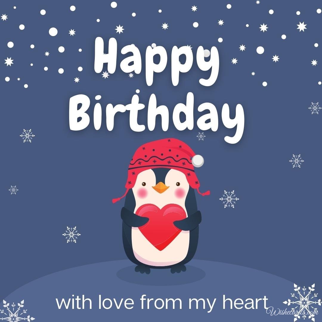 Birthday Card with Penguin