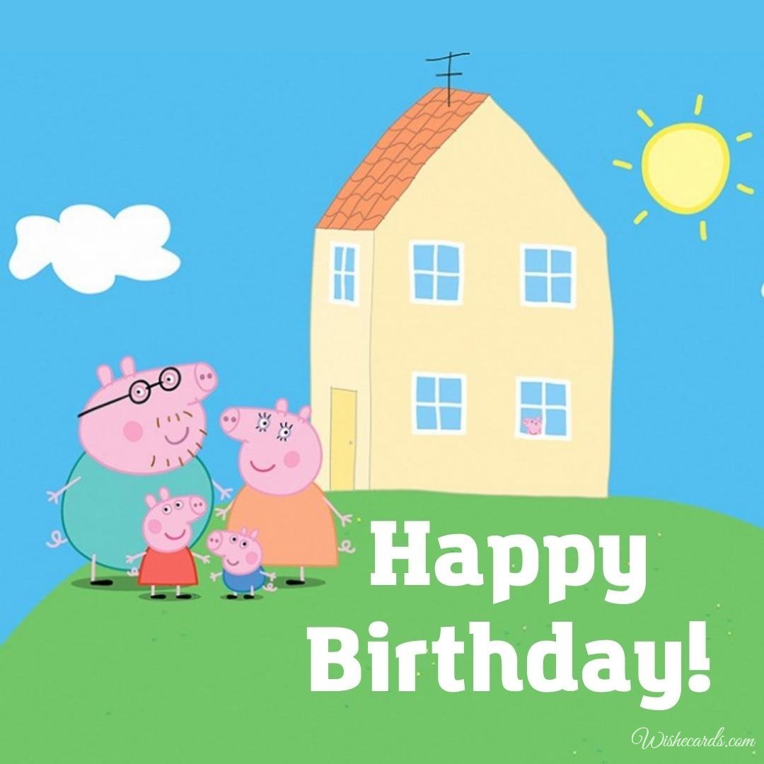 Birthday Card with Peppa Pig