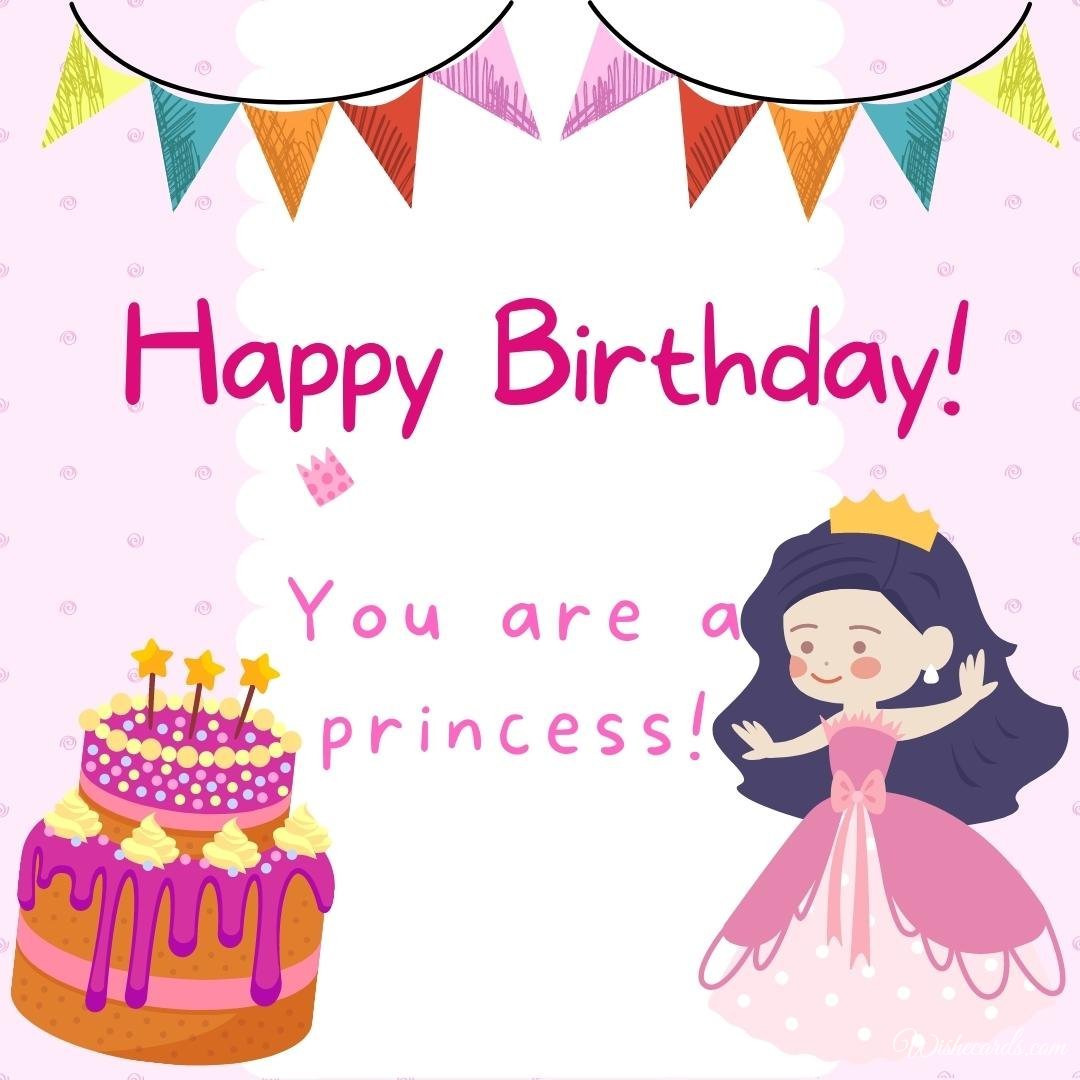 Birthday Card with Princess