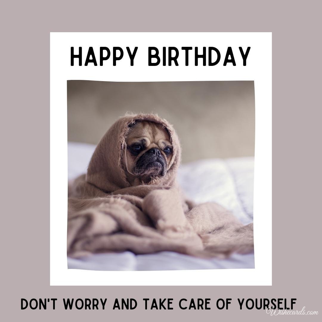 Birthday Card With Pug