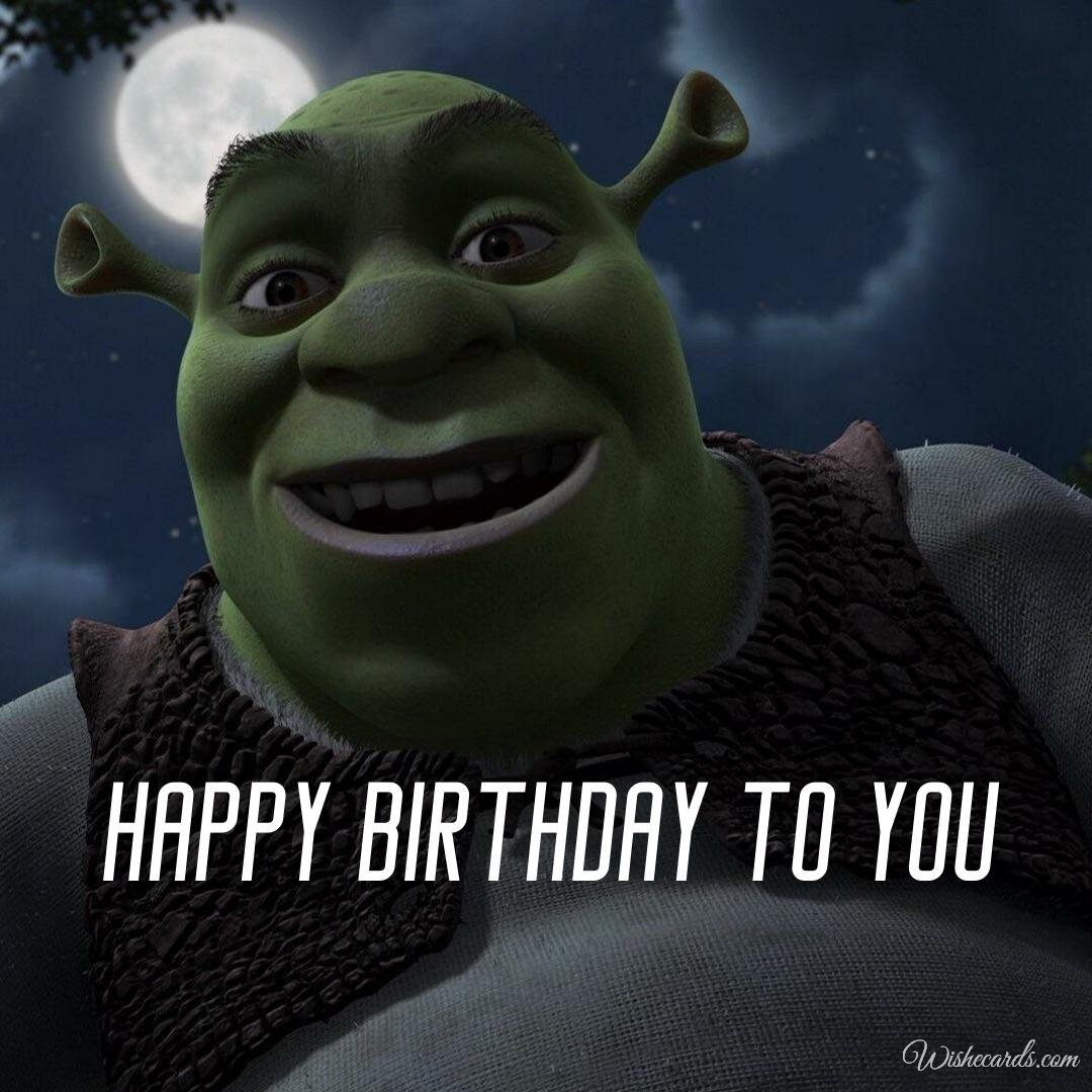 Birthday Card With Shrek