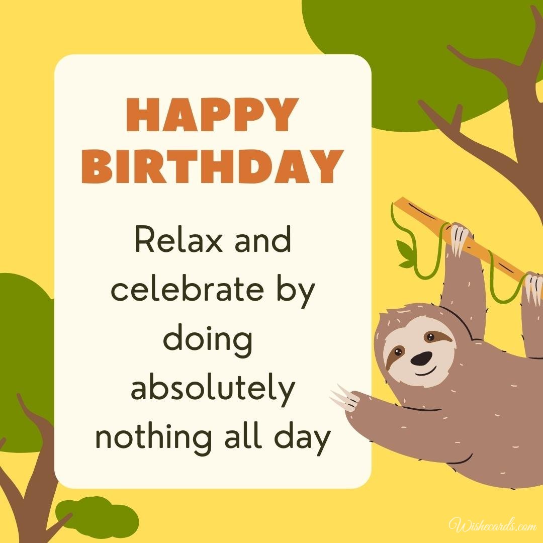 Birthday Card With Sloth