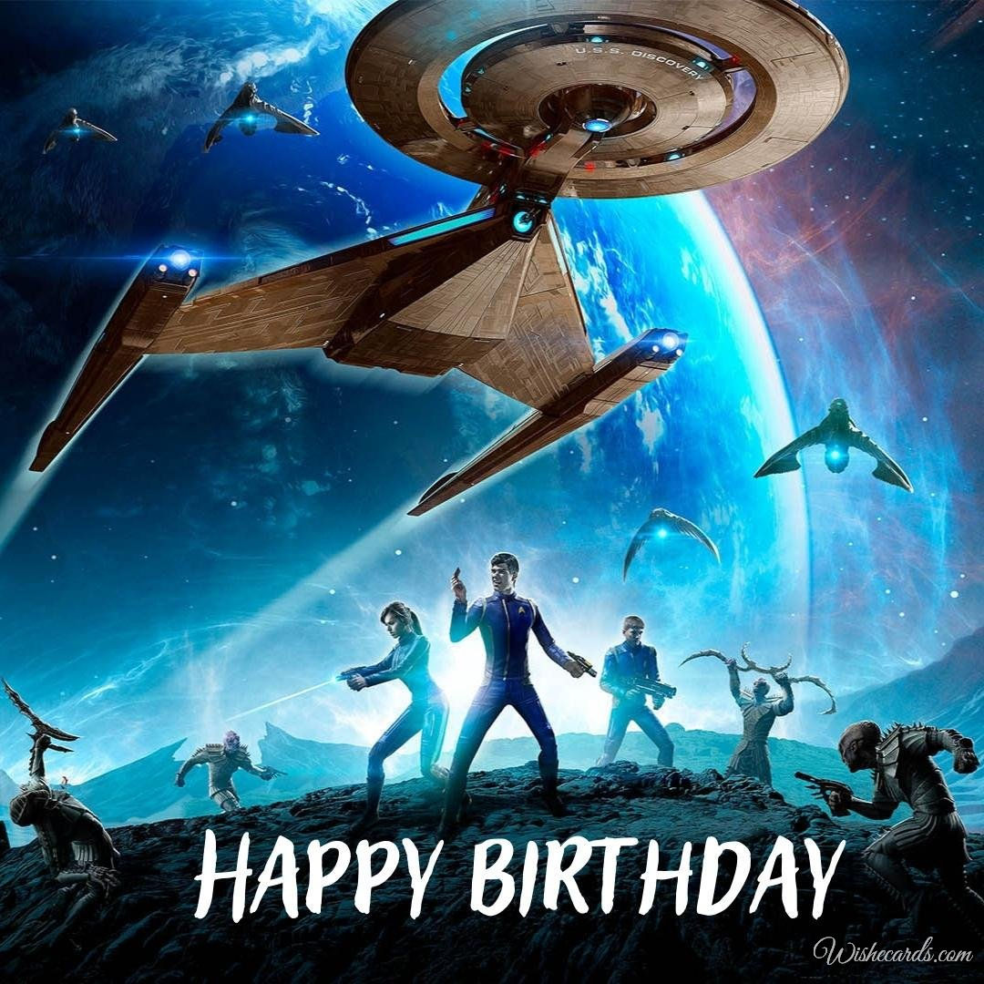 Birthday Card with star Trek