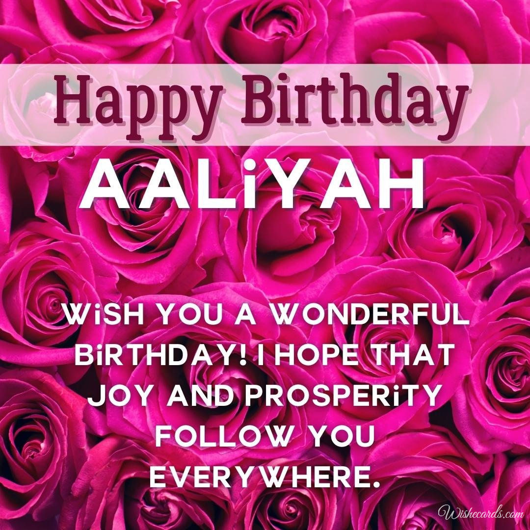 Birthday Ecard for Aaliyah