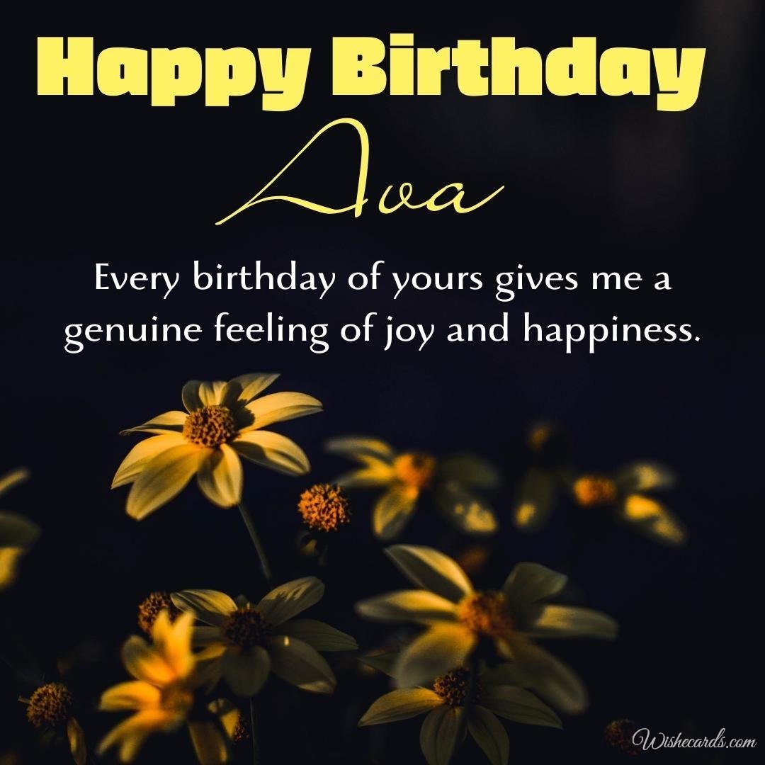 Birthday Ecard for Ava