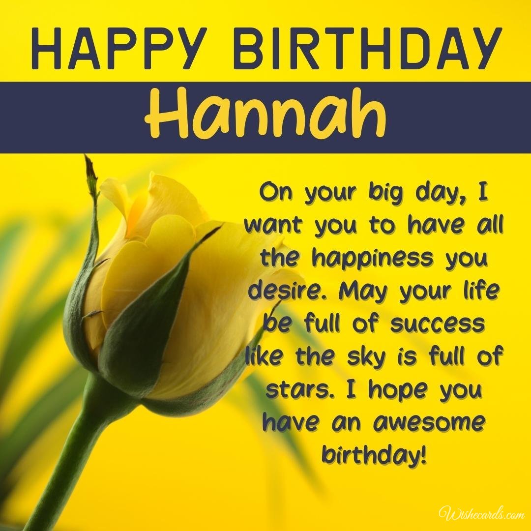 Birthday Ecard For Hannah