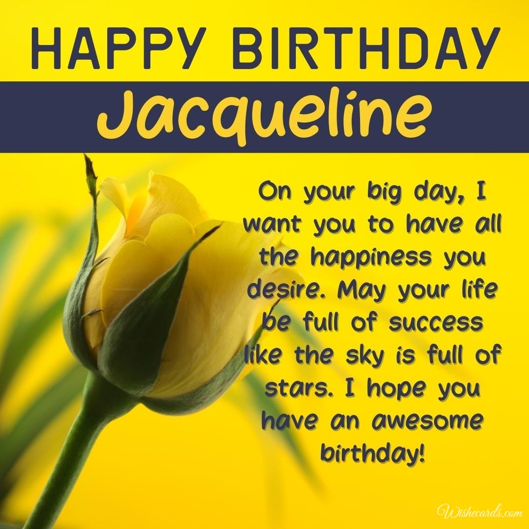 Birthday Ecard For Jacqueline
