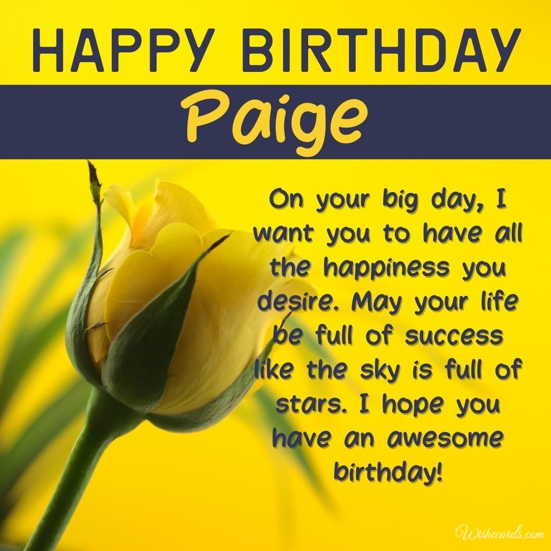 Birthday Ecard For Paige