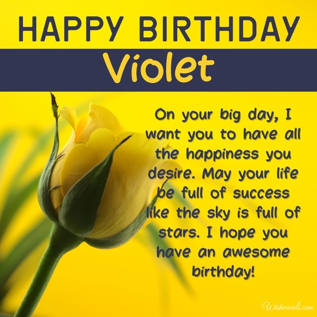 Birthday Ecard For Violet