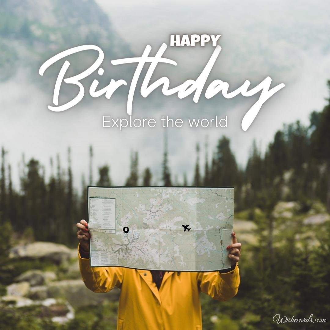Special Happy Birthday Cards To Traveler With Text