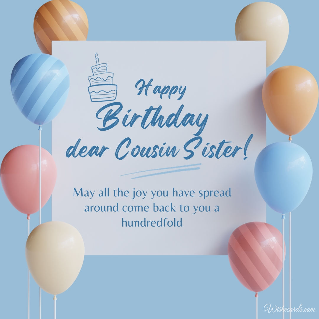 Birthday Greeting Card for Cousin Sister