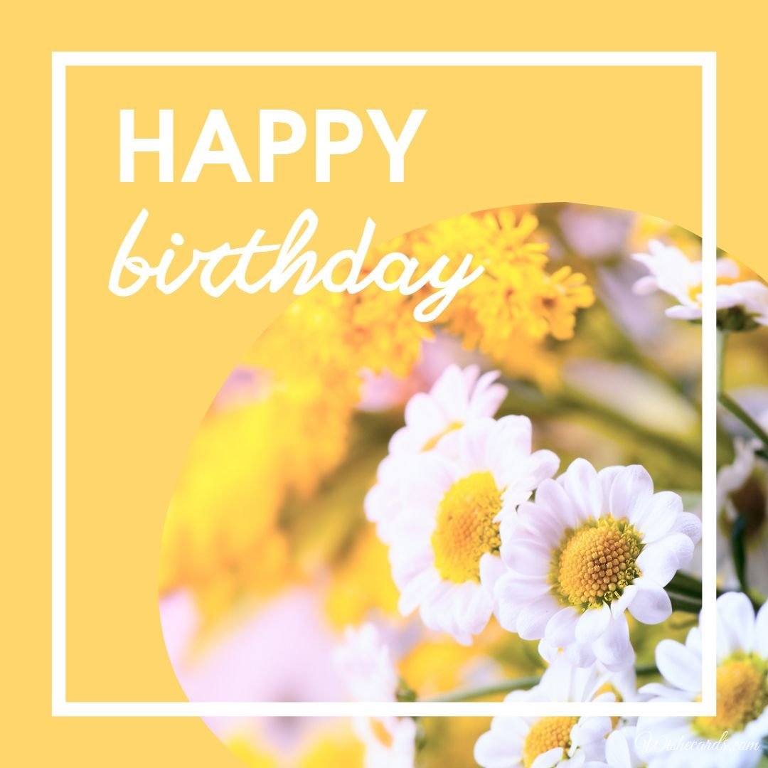Birthday Greeting Card With Daisies