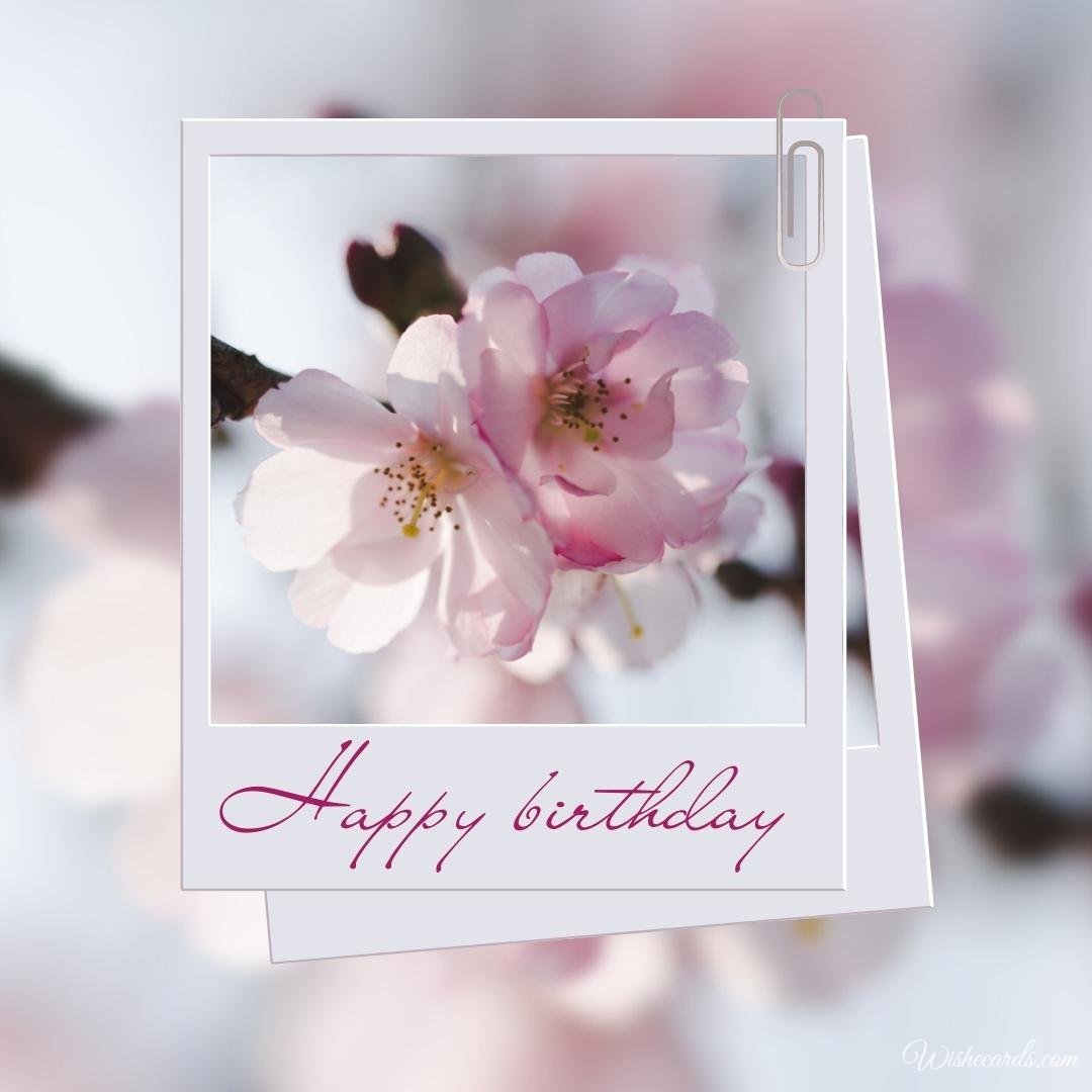 Birthday Greeting Card with Flowers