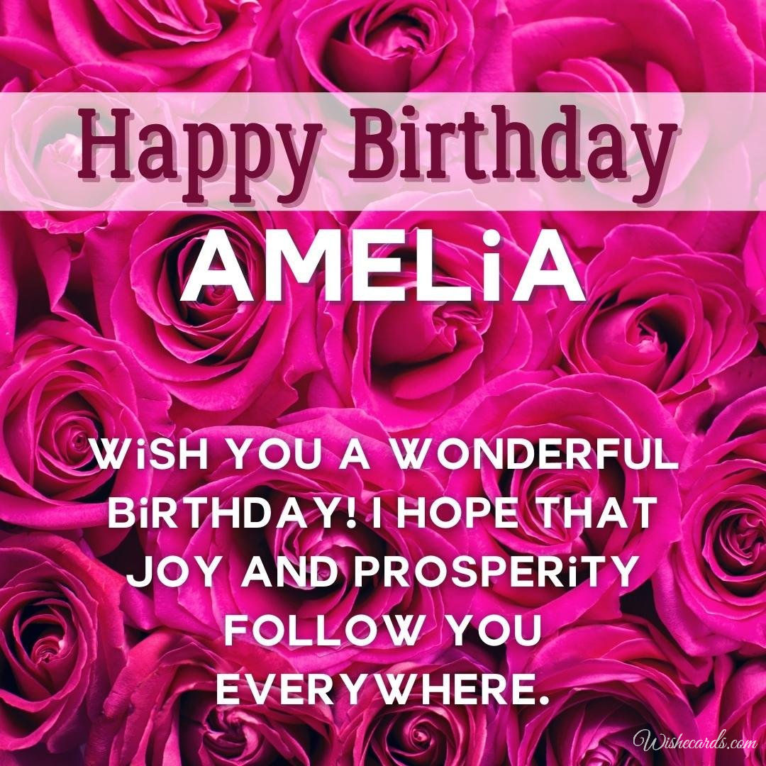 Birthday Greeting Ecard for Amelia