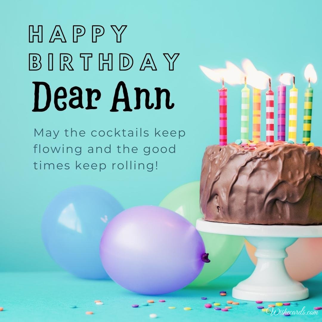 Birthday Greeting Ecard for Ann