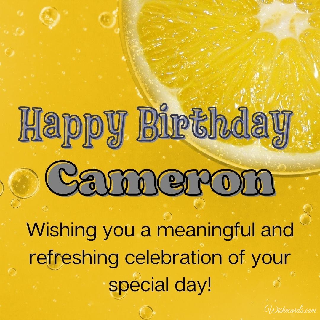Birthday Greeting Ecard For Cameron