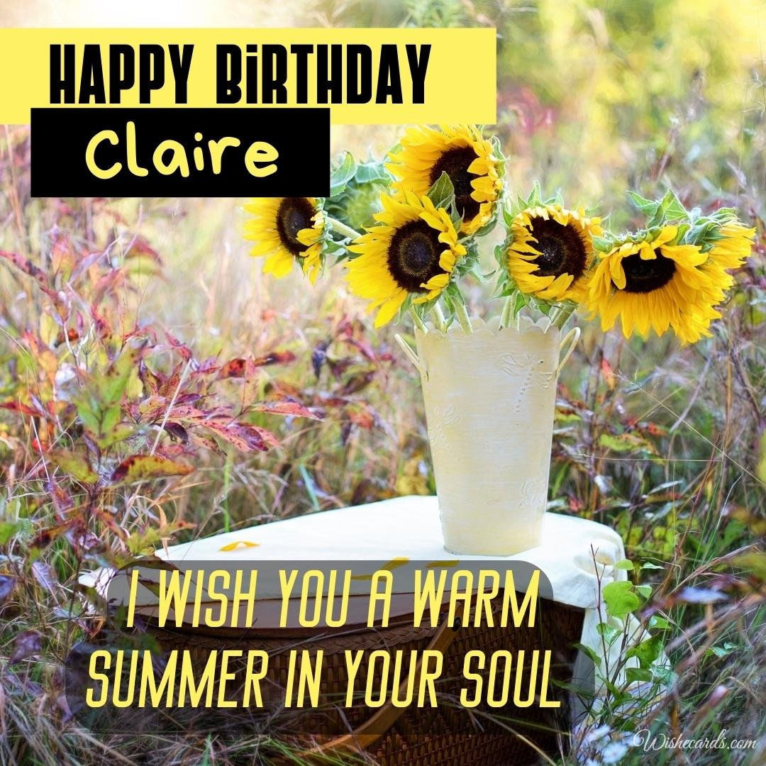 Birthday Greeting Ecard for Claire