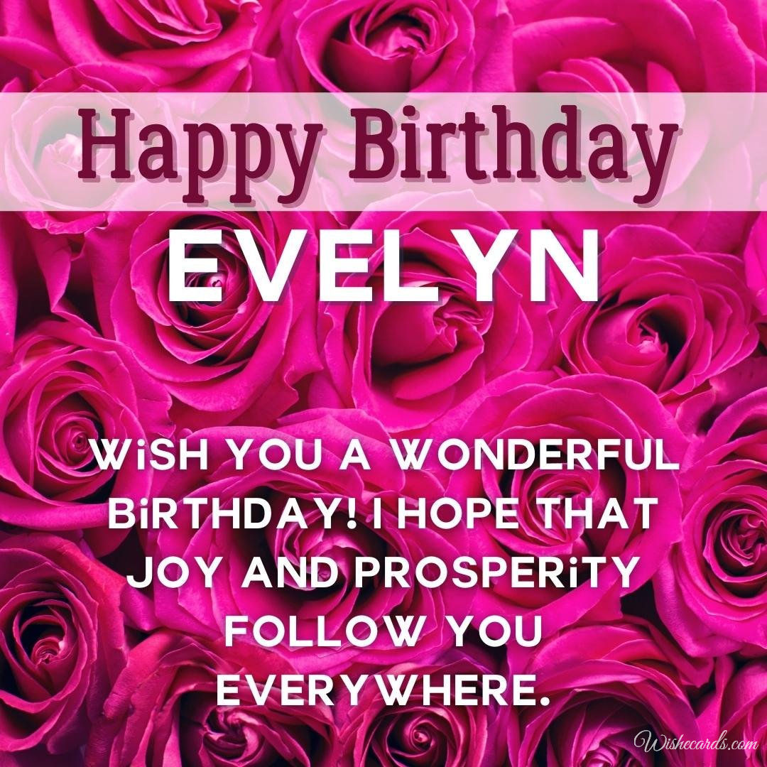 Birthday Greeting Ecard For Evelyn