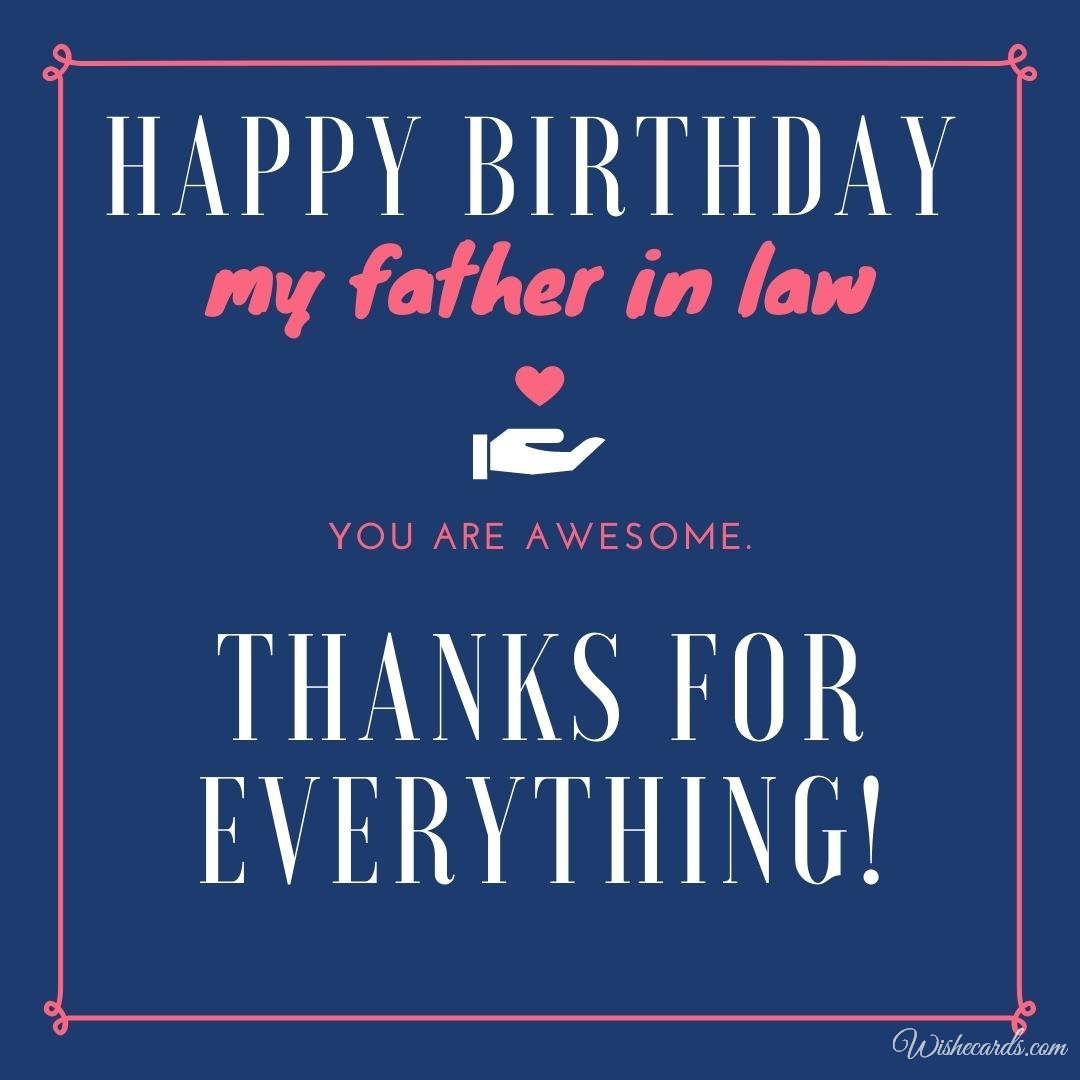 Birthday Greeting Ecard For Father In Law
