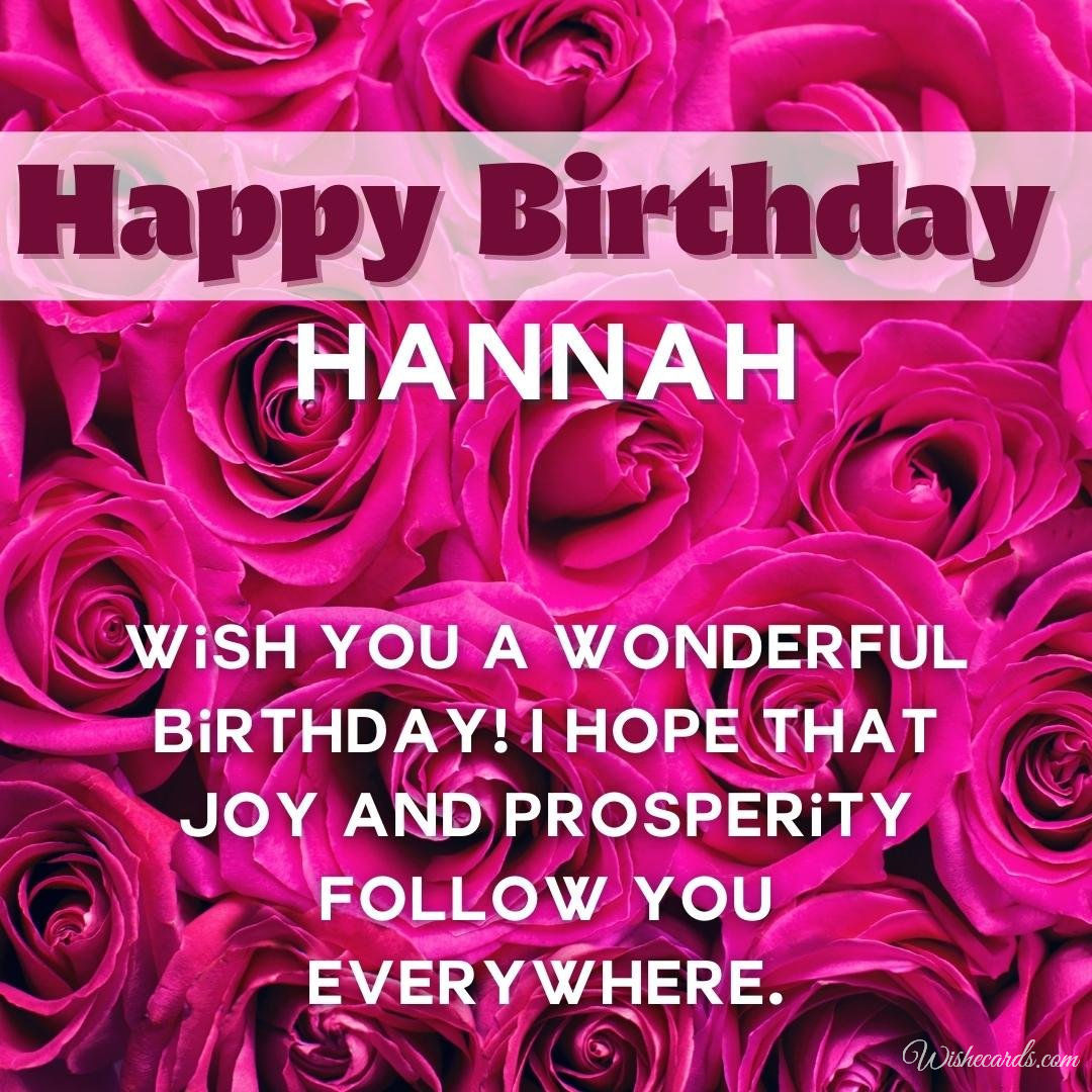 Birthday Greeting Ecard for Hannah