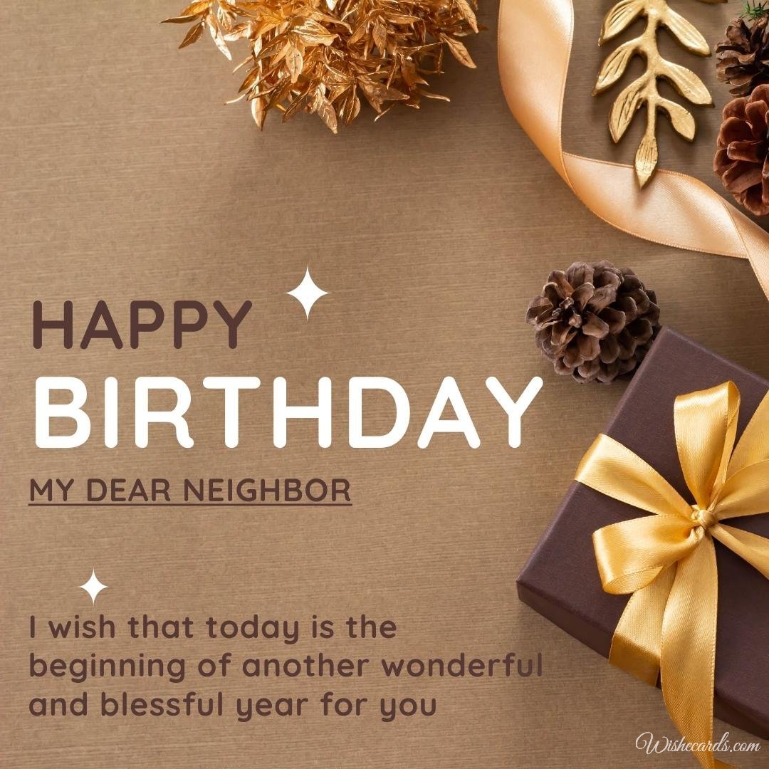 Birthday Greeting Ecard For Neighbor