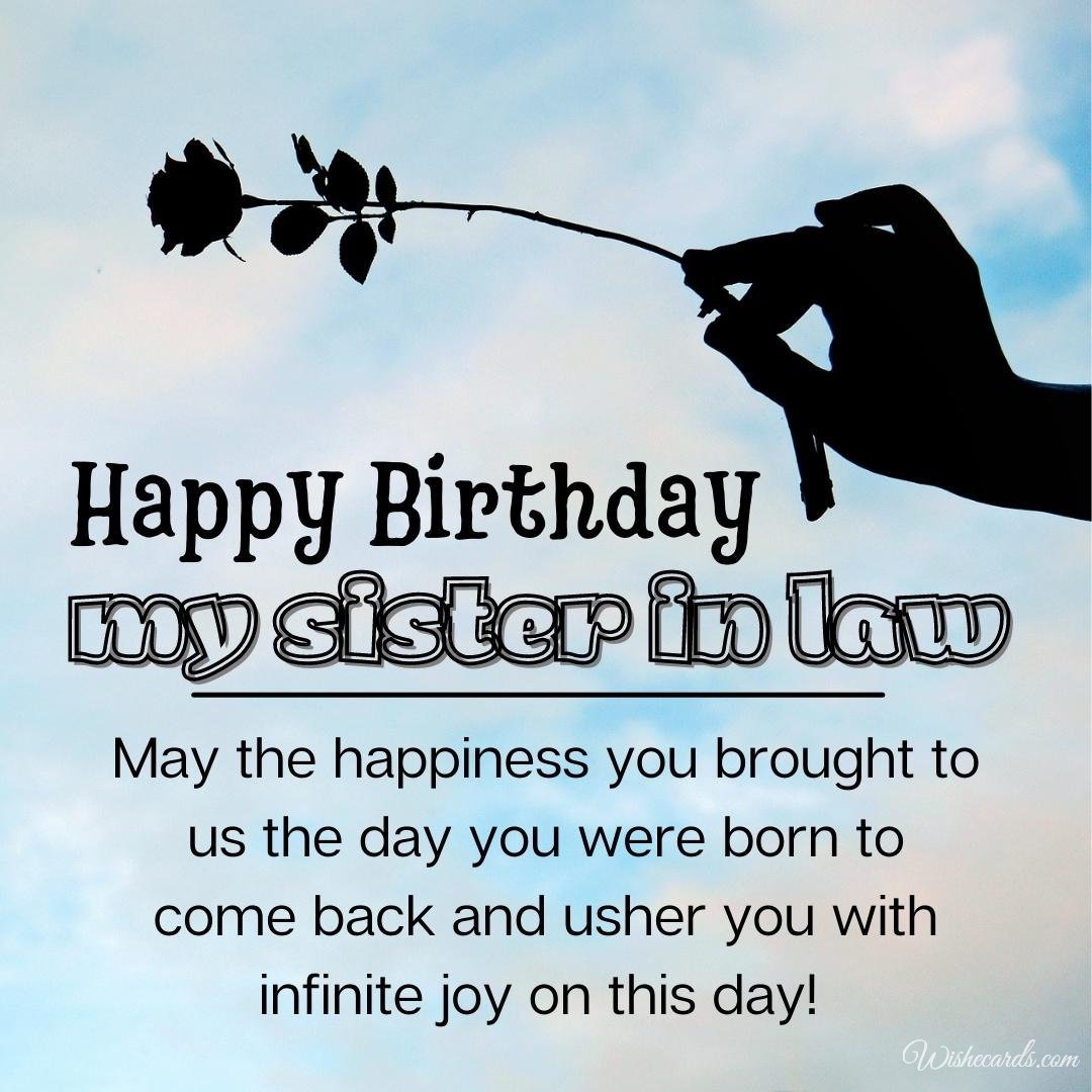 Birthday Greeting Ecard for Sister in Law