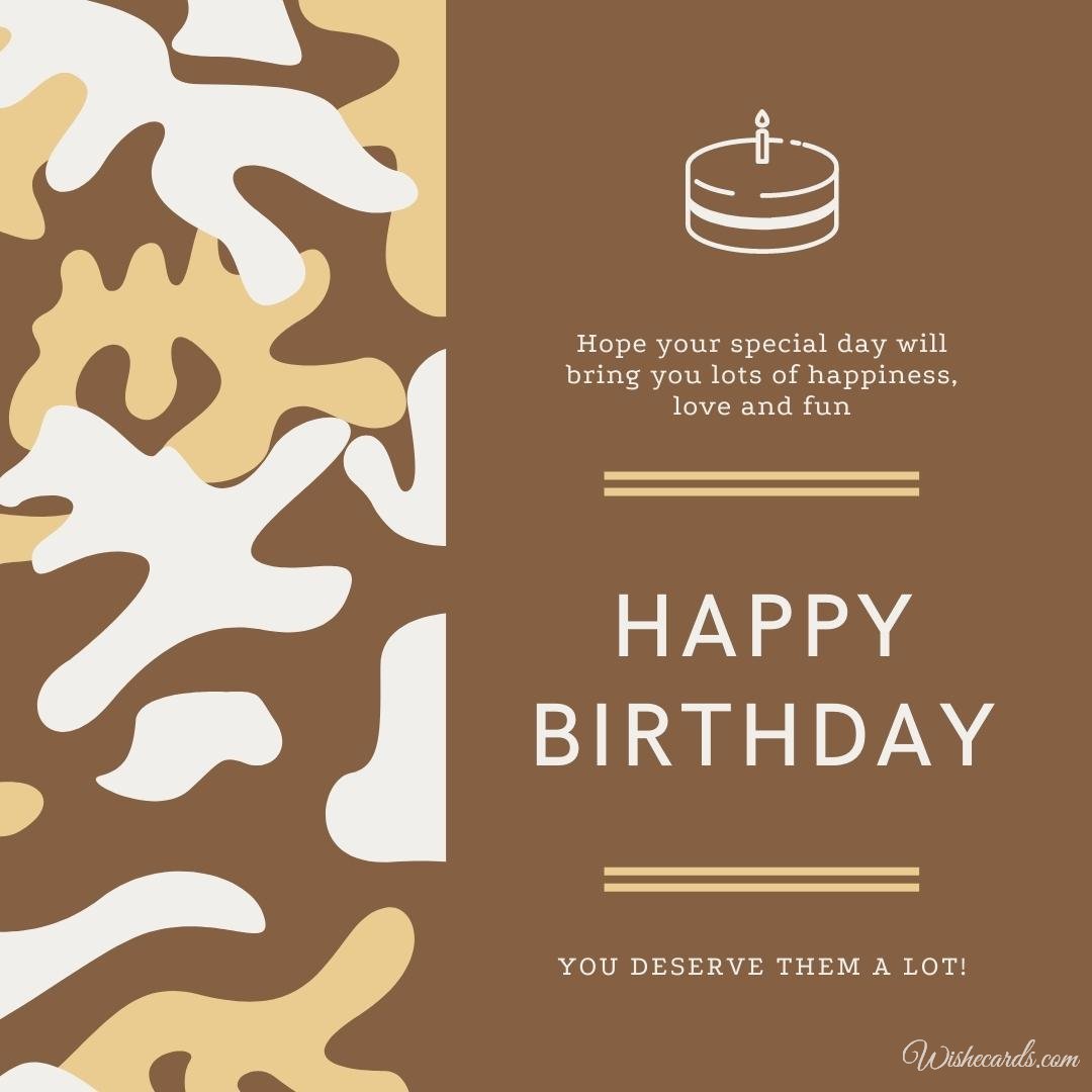 Birthday Greeting Ecard To Military