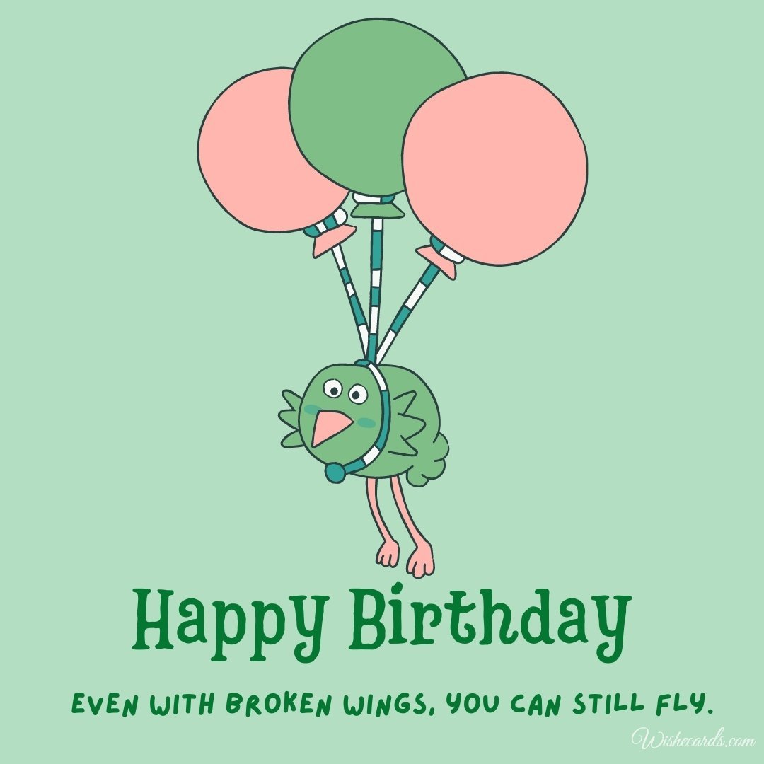 Birthday Greeting Ecard With Birds