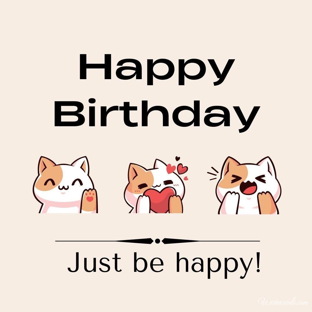 Birthday Greeting Ecard with Cats