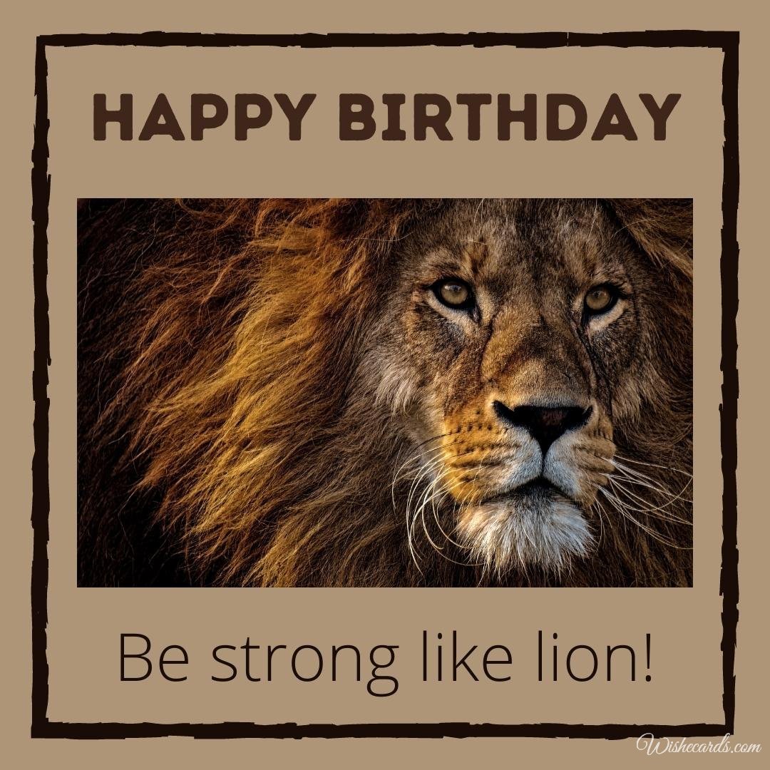 Birthday Greeting Ecard With Lion
