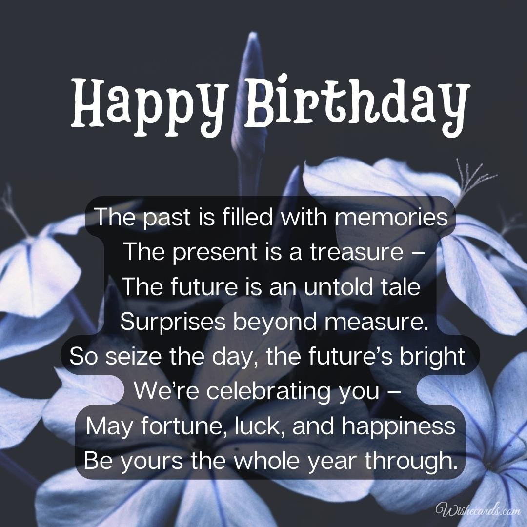 Birthday Greeting Ecard With Poems