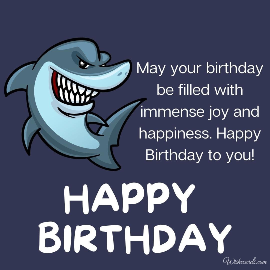 Birthday Greeting Ecard With Shark