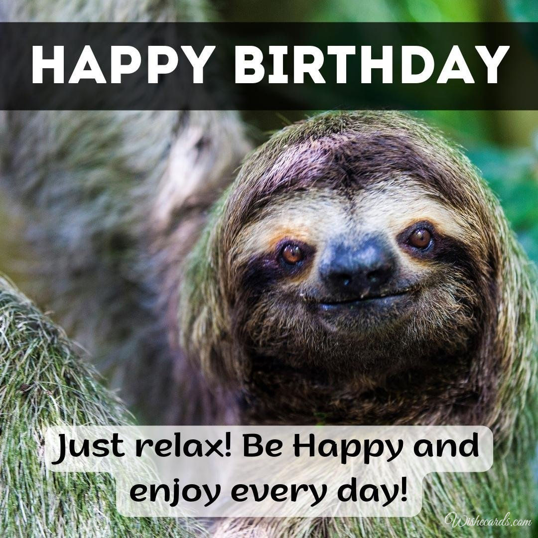 Birthday Greeting Ecard with Sloth