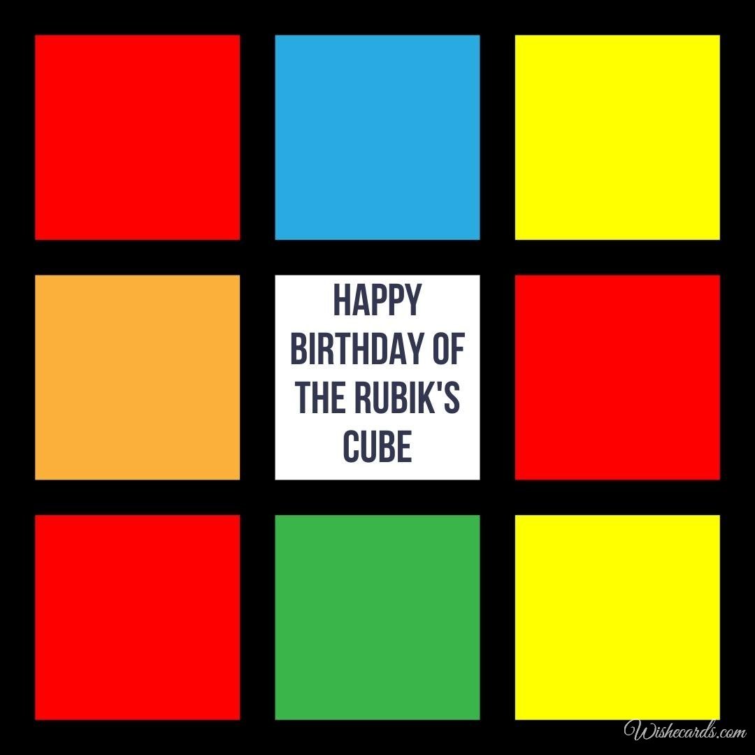 Birthday Of The Rubik'S Cube Card