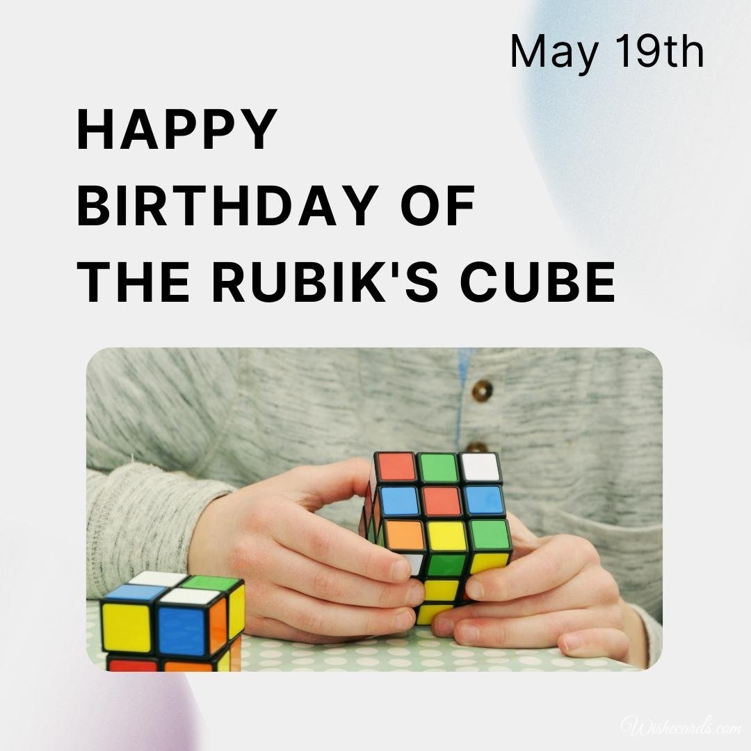 Birthday Of The Rubik'S Cube Picture With Text