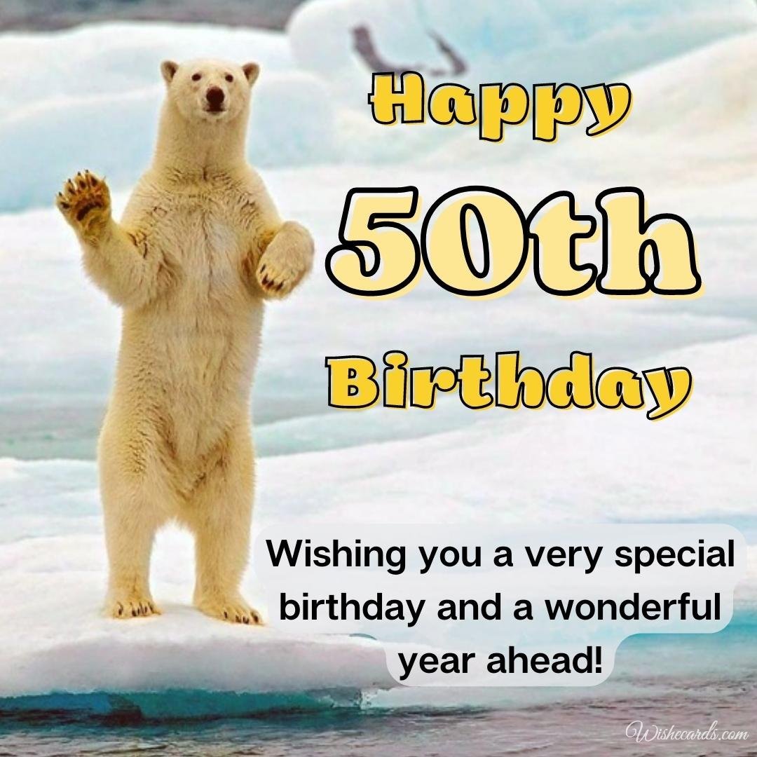 Birthday Wish Card For 50th Birthday