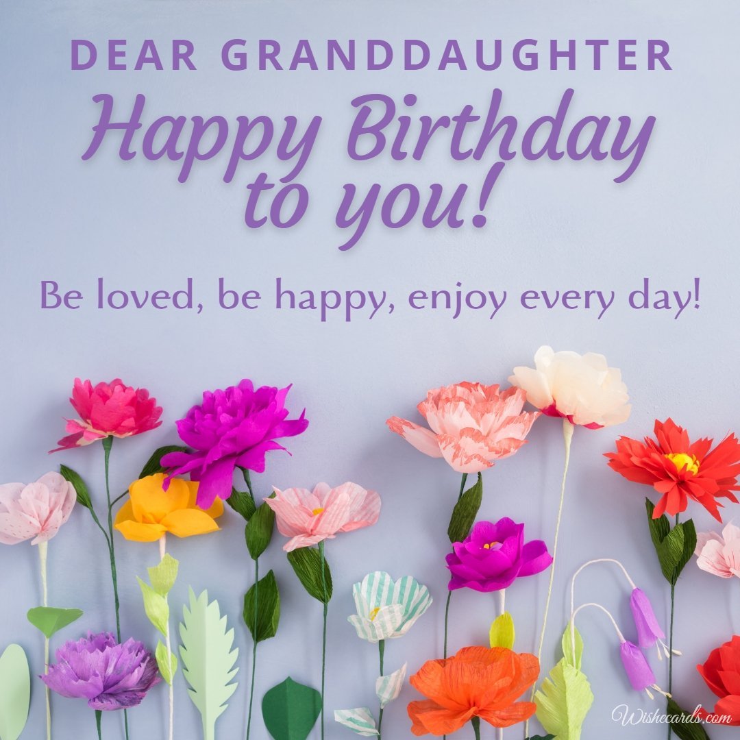 Birthday Wish Card for My Granddaughter