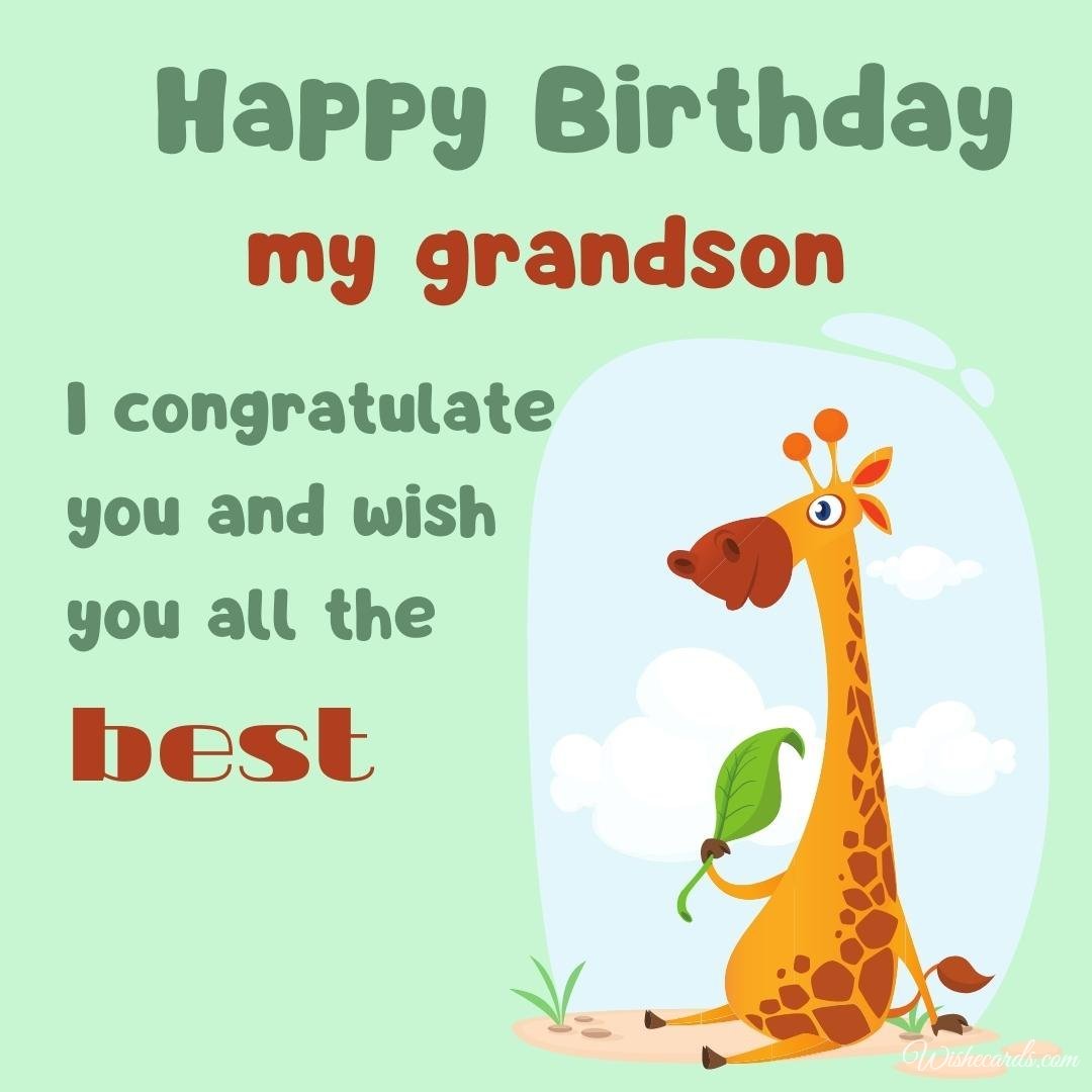 Birthday Wish Card for My Grandson