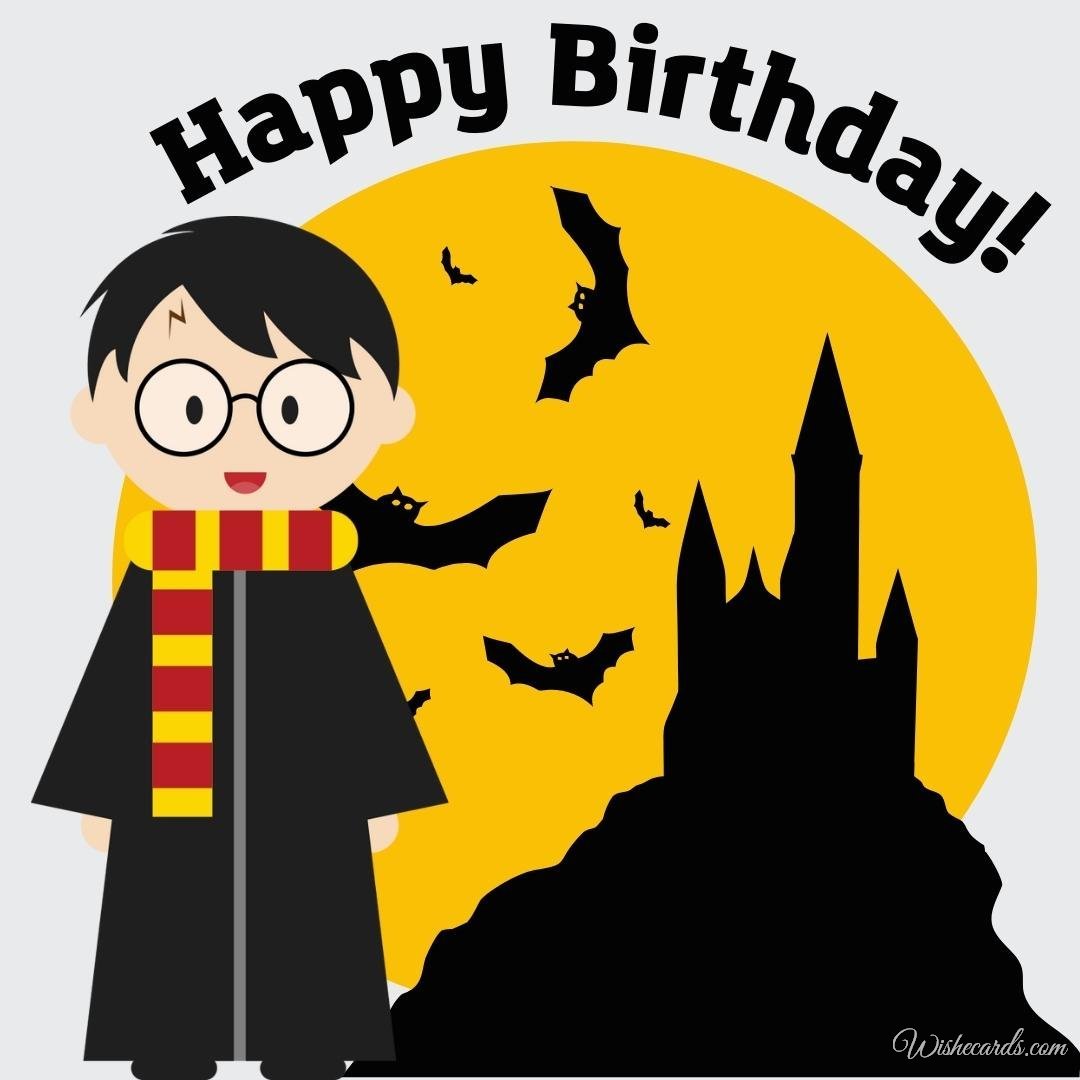 Birthday Wish Card with Harry Potter