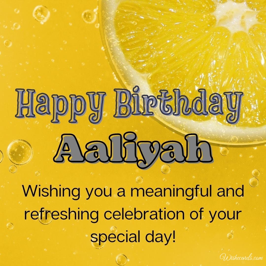 Birthday Wish Ecard for Aaliyah
