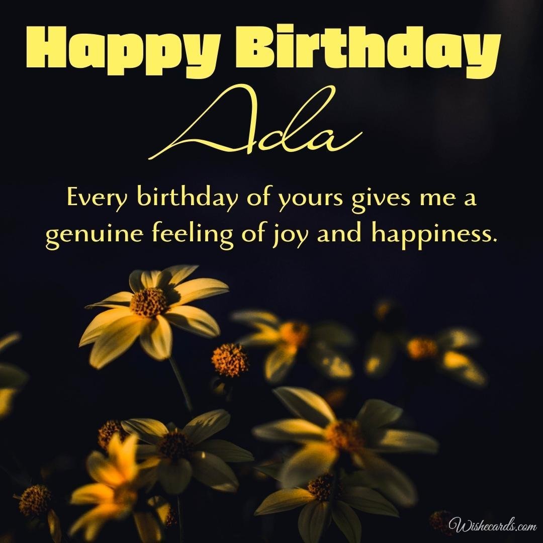 Birthday Wish Ecard for Ada