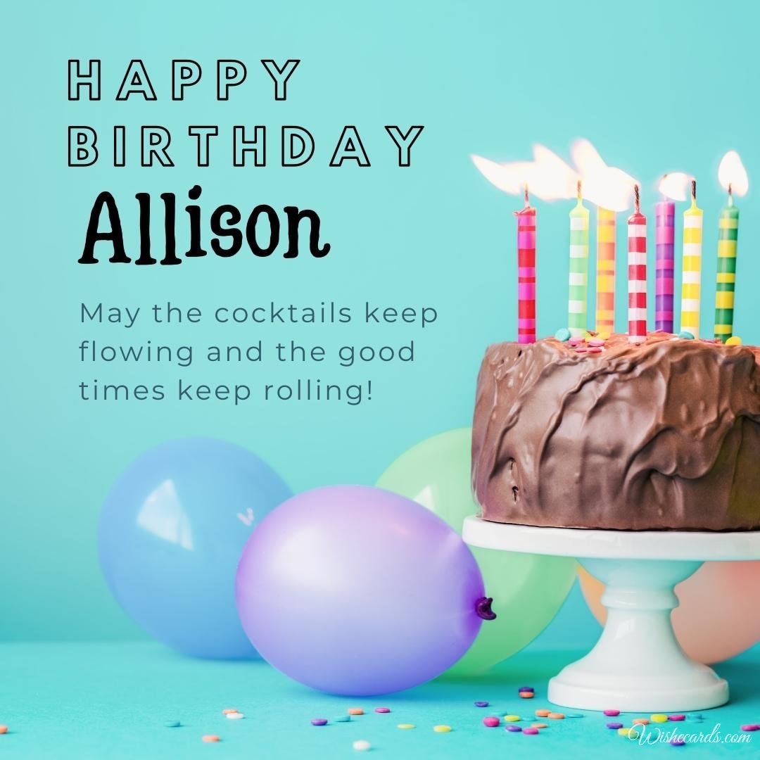 Birthday Wish Ecard for Allison