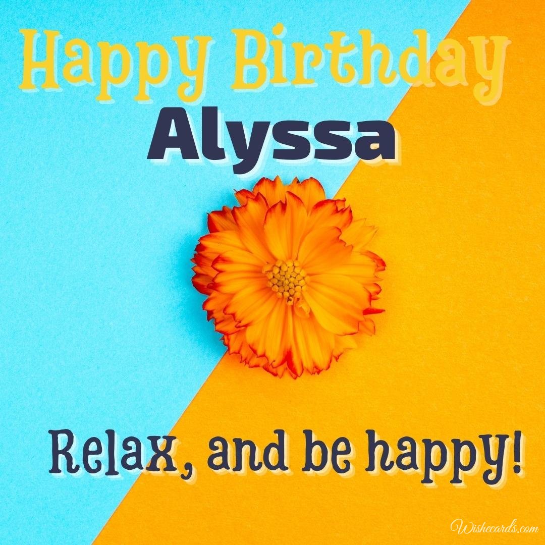 Birthday Wish Ecard for Alyssa