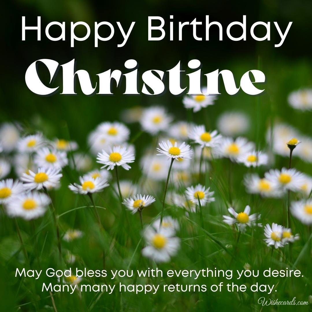 Birthday Wish Ecard For Christine